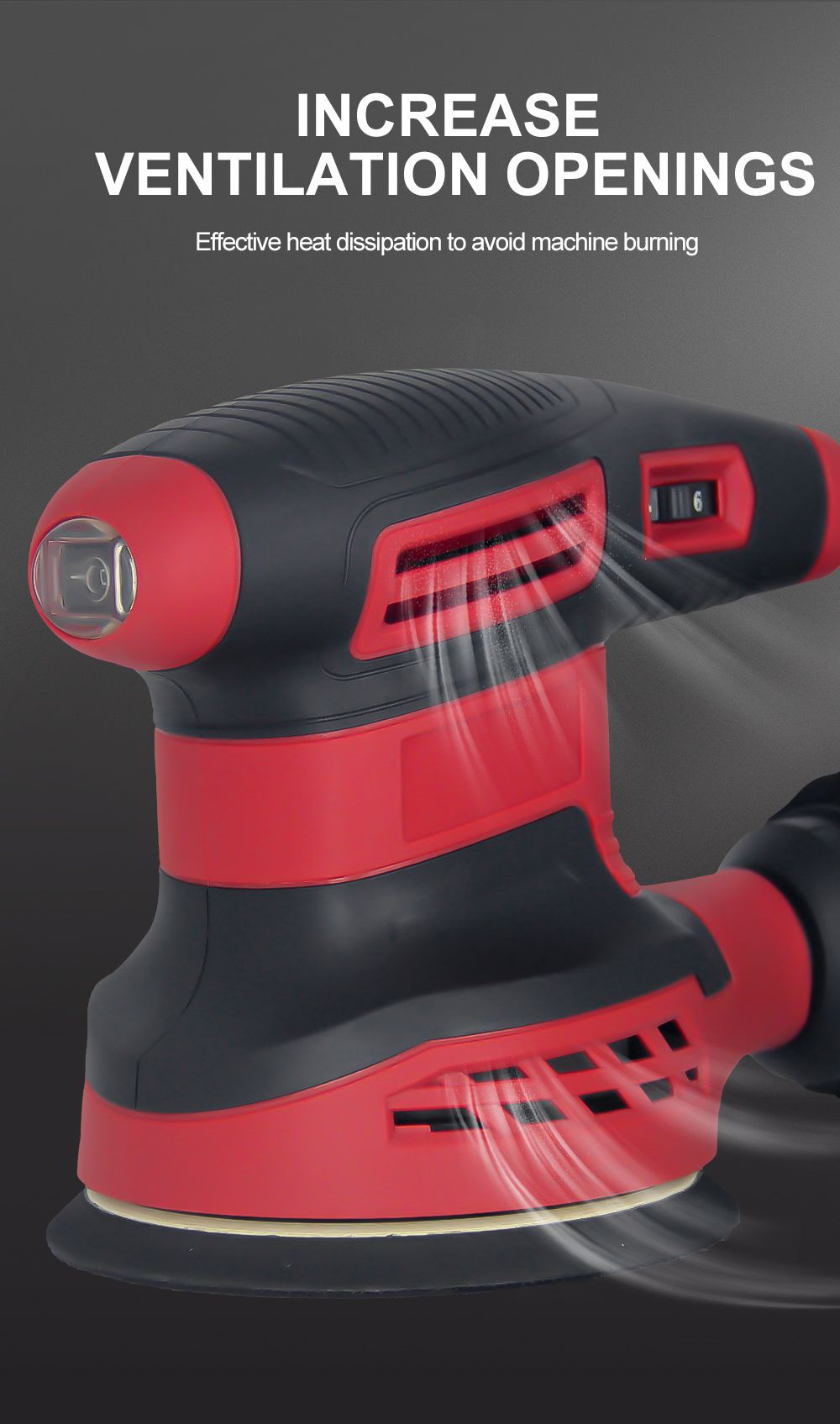 Wholesale Electric Eccentric Sander – 350W Corded Palm Sander INCREASE VENTILATION OPENINGS