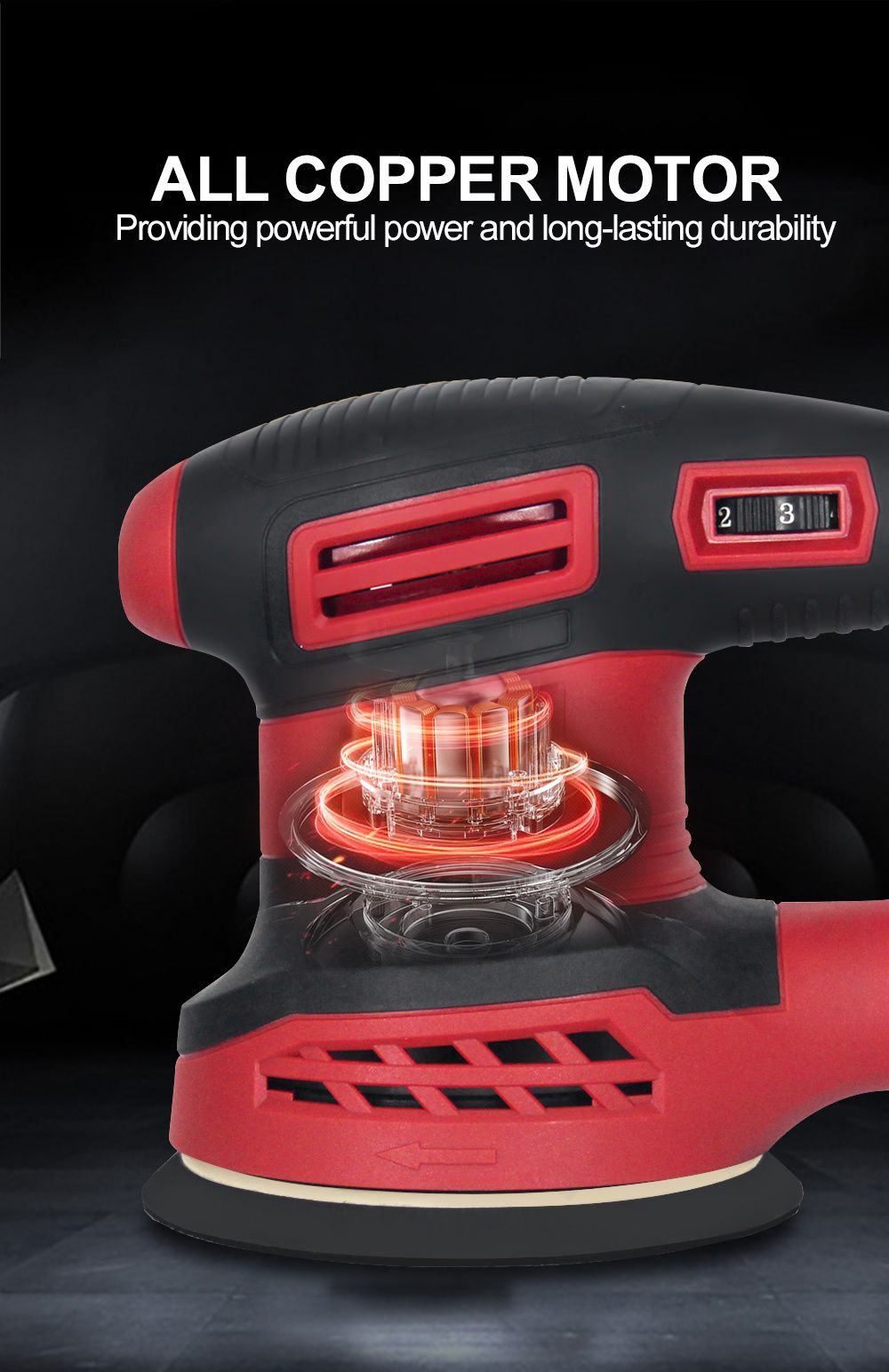 Wholesale Electric Eccentric Sander – 350W Corded Palm Sander All copper motor