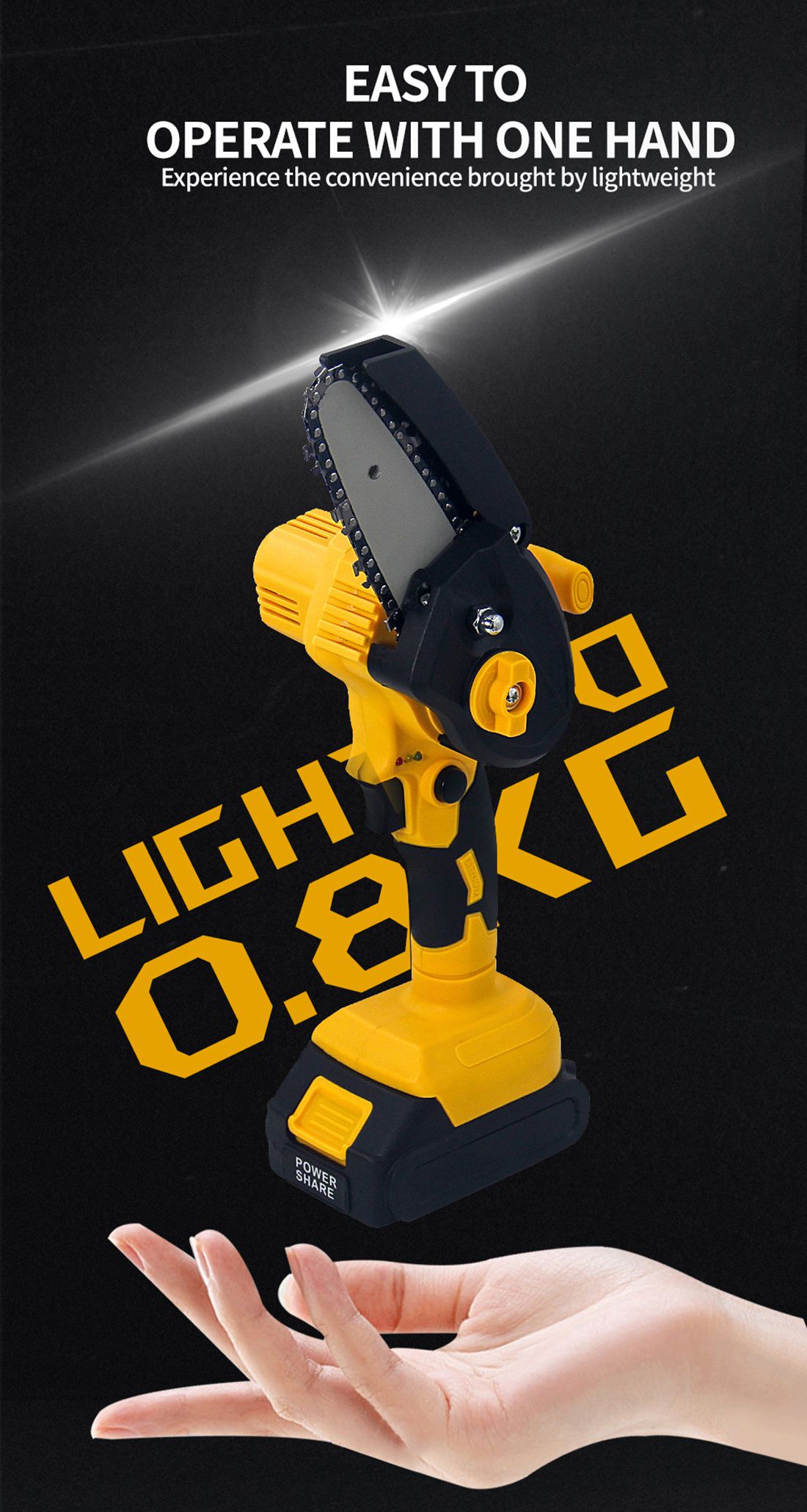 Wholesale Mini Cordless Chainsaw | 4-inch,300w,20v LiB Mini Cordless Chainsaw Lightweight
