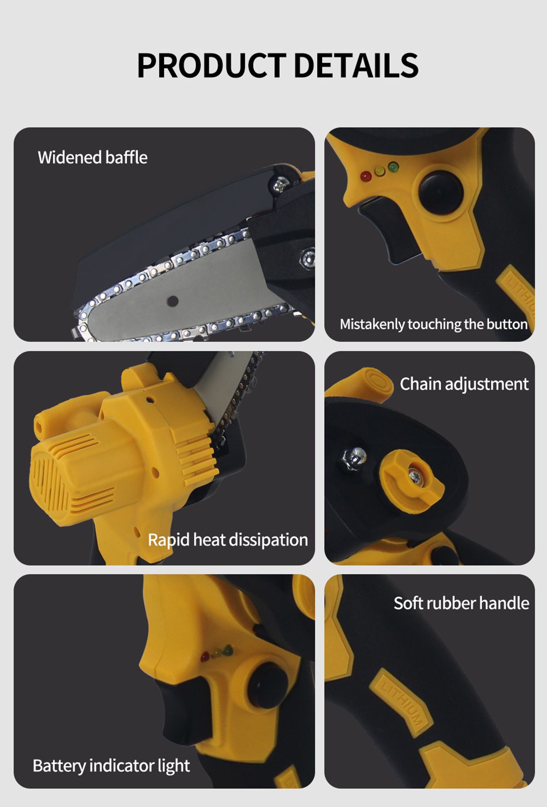 Wholesale Mini Cordless Chainsaw | 4-inch,300w,20v LiB Wholesae Mini Cordless Chainsaw