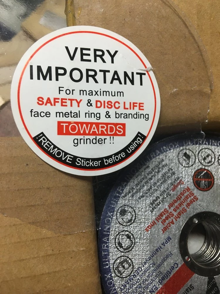 which way does a cutting disc go on a grinder