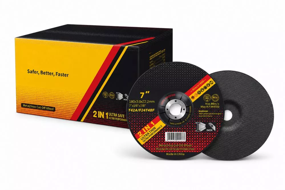 7 Inch Grinding Wheel — 180×3.0×22.2mm T42 Depressed Center | Manufacturer & Wholesale Supplier in China 7 inch grinding wheel 180x3.0x22.2mm T42 depressed center with OEM export carton from China manufacturer