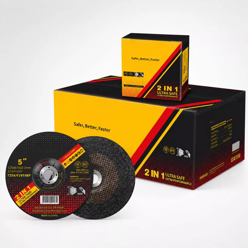5 inch double net grinding wheel 125x6.0x22.2mm for weld grinding and steel fabrication